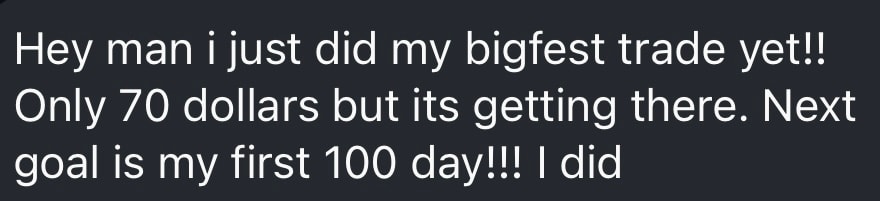 Student trading result